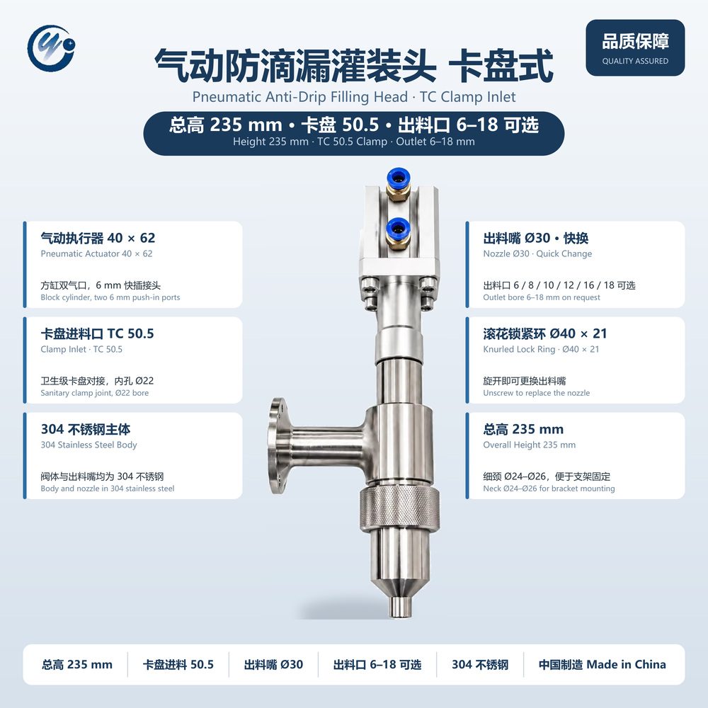 Pneumatic Anti-Drip Filling Head