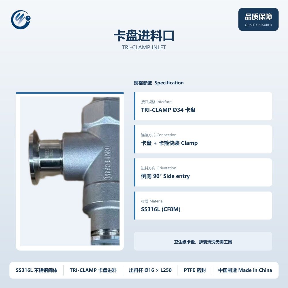 Tri-clamp Ø34 inlet